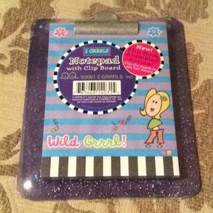 Brand new 2 Grrrls notepad and sparkly clip board.